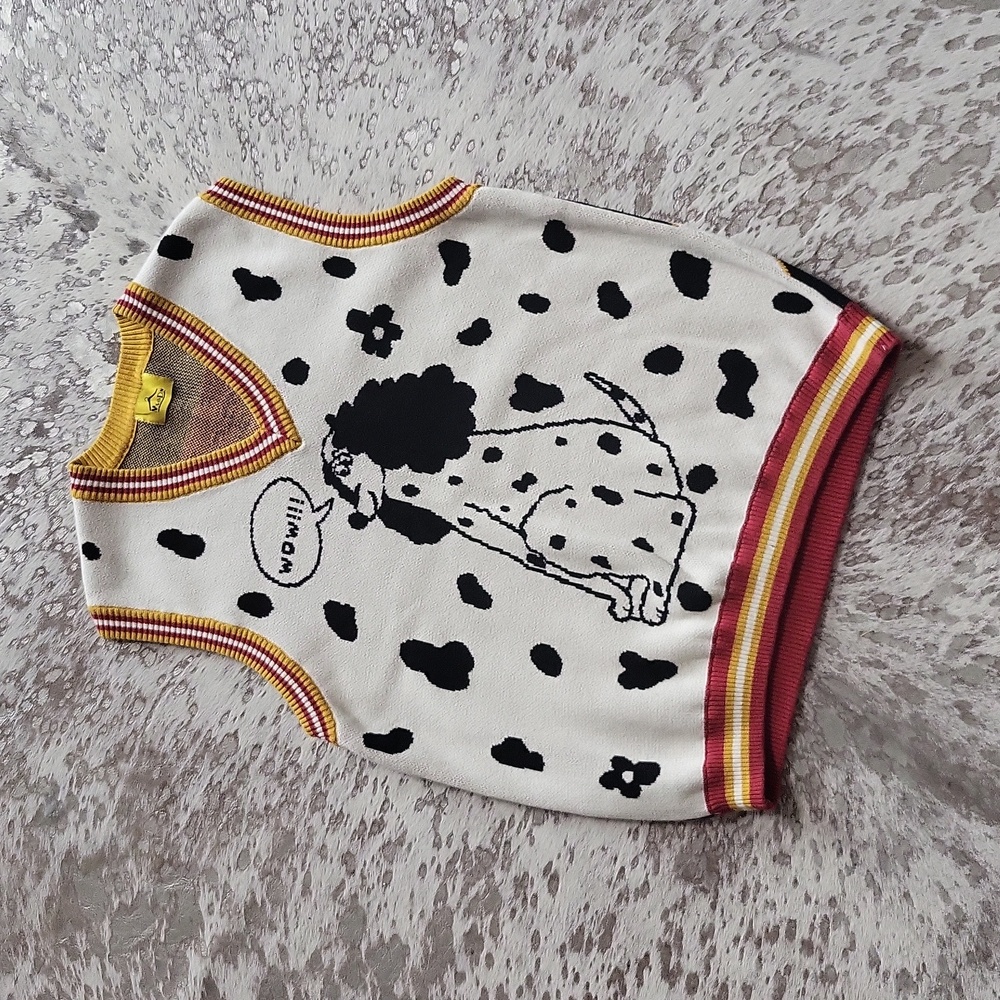 Ms and DN Vintage Damoashu Japanese Sweater Vest Dalmatian NWOT
